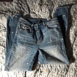 Abercrombie flower detail skinny jeans